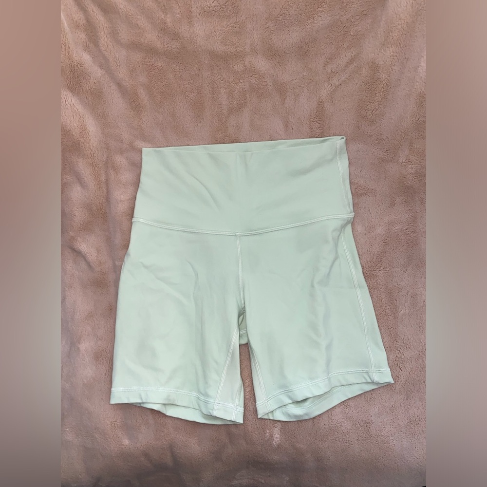 Lululemon very light mint green biker shorts